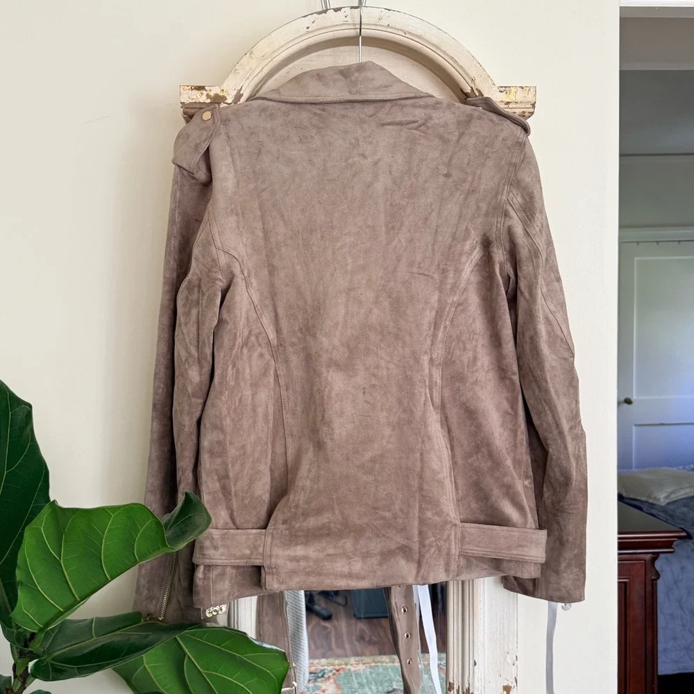 NWT Amanda Uprichard Suede Taupe Jacket Size Medium - Picture 5 of 7
